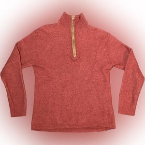 Cremieux Classics Boys Quarter Zip 100% Wool Sweater, size Large Maroon Red